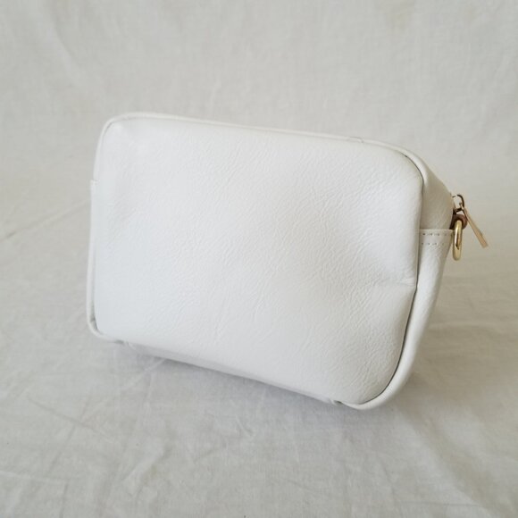 NWOT! White and Brown Faux Leather Purse Shoulder Crossbody Bag w/Detach Strap - Picture 7 of 7